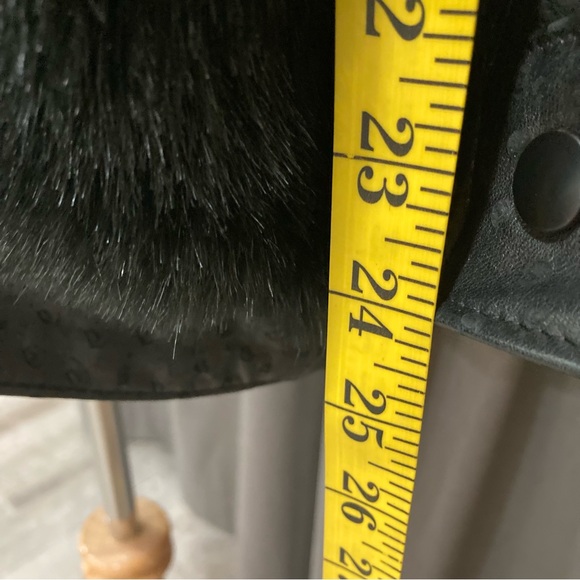 Vintage black faux fur/ostrich leather size 10 - Picture 4 of 12